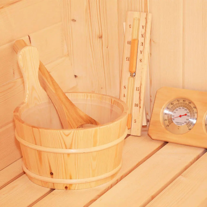 TMG LIVING Outdoor Rustic Cedar Barrel Sauna, Three Person, Tempered Glass Door, TMG-LSN42