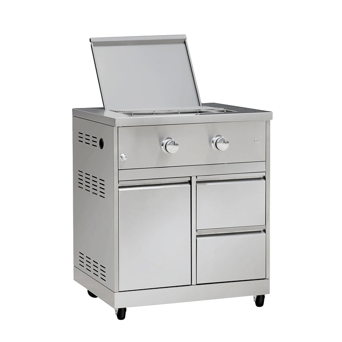 TMG Living Kitchen Pro Series 7-Piece Stainless Steel Modular Outdoor Kitchen Suite Set, 35” Refrigerator Cabinet, 32” BBQ, 4-Burner Gas Grill, Sink, Side Burner, Corner Cabinet, Pizza Oven, TMG-LKS12