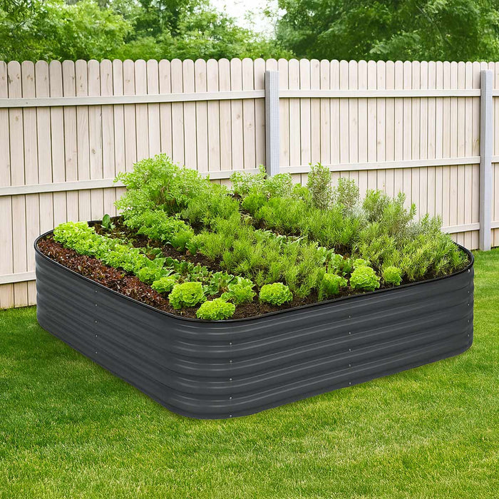 Metal Raised Garden Bed Kit, 9-In-1 Modular Design, 18" Tall, Galvanized & Powder Coated, Rubber Edging, TMG-MGB96 - TMG Industrial