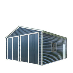 6 x 6 m Metal Garage Shed with Double Front & Side Doors, 4 m Peak Height, TMG-MS2020