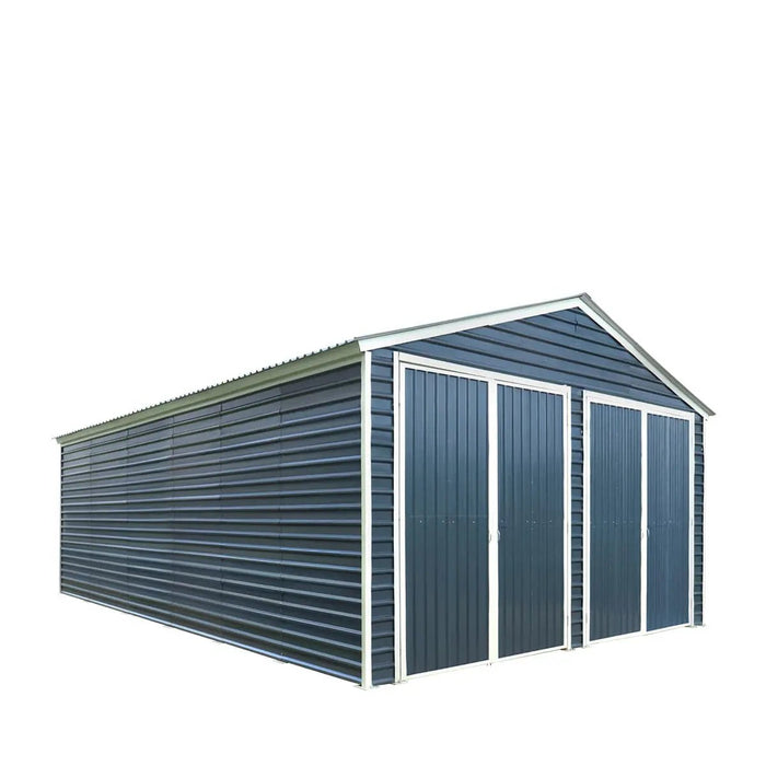TMG Industrial 20’ x 30’ Metal Garage Shed with 9' High Double Front Doors, 13’ Peak Height, Side Entry Door, 600 Sq-Ft Floor Space, TMG-MS2030