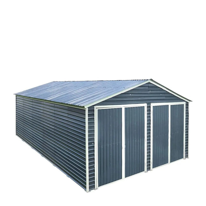TMG Industrial 20’ x 30’ Metal Garage Shed with 9' High Double Front Doors, 13’ Peak Height, Side Entry Door, 600 Sq-Ft Floor Space, TMG-MS2030