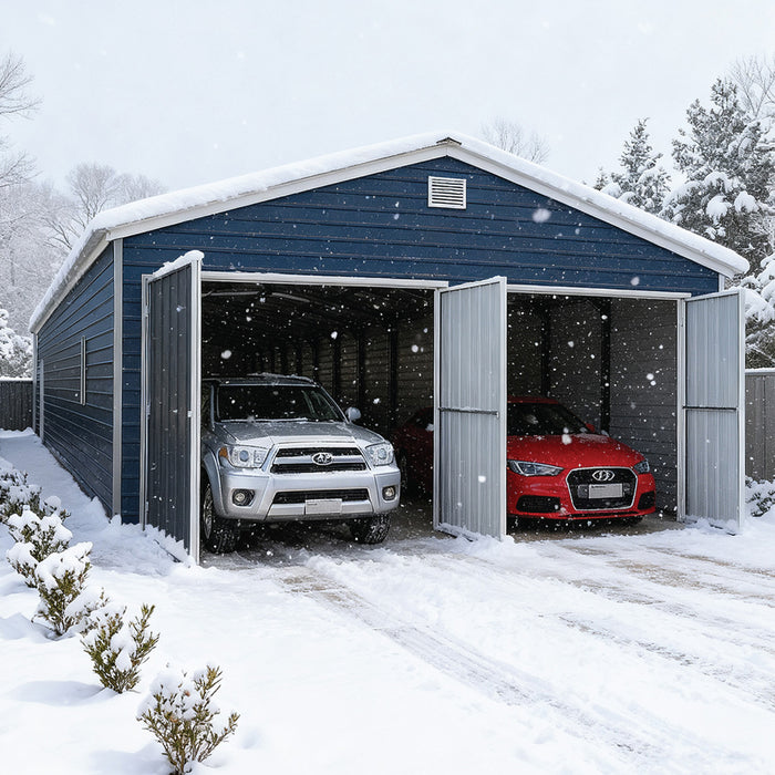 20’ x 30’ Metal Garage Shed, 9' High Double Front Doors, 13’ Peak, 600 Sq-Ft TMG-MS2030 TMG Industrial