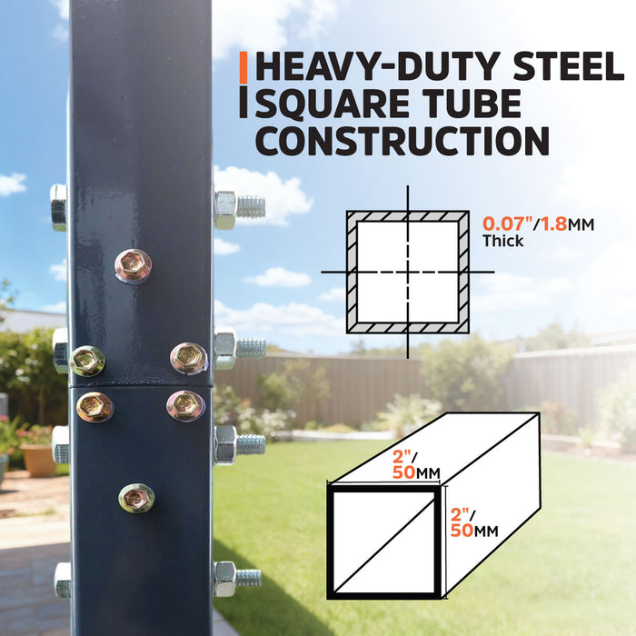 12' x 20' Metal Shed Carport with 8' Open Sidewalls, TMG-MSC1220 TMG Industrial