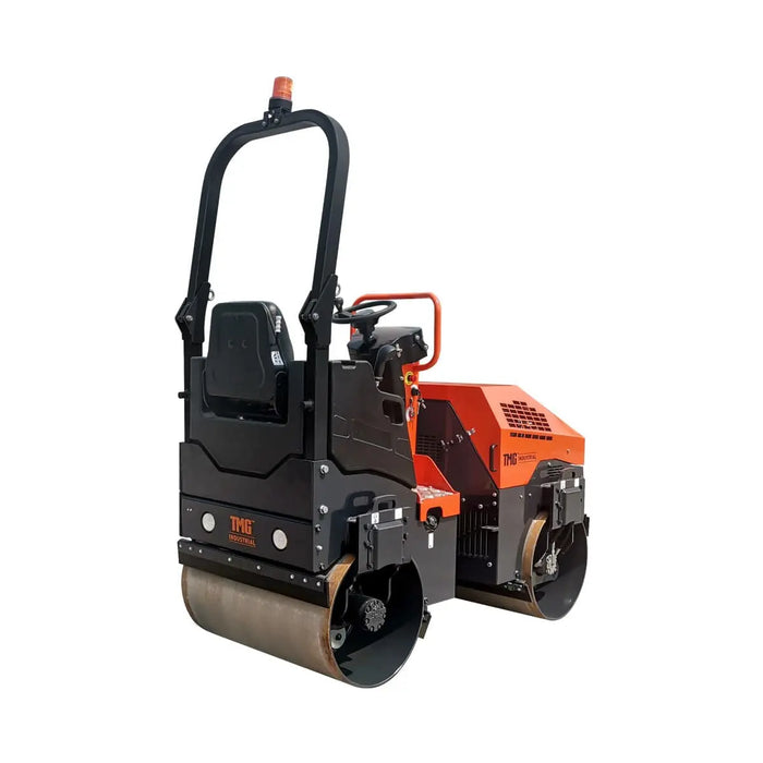 TMG-MVR50 1.5-Ton Ride-On Double Drum Vibratory Roller, 20.7HP Honda GX630 Engine, 22'' Drum, 4950 lb Compaction Force