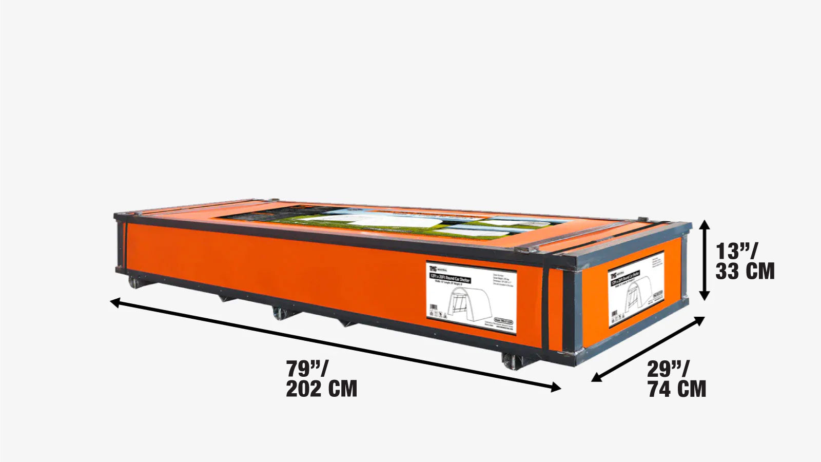 3.7 x 9 m Car Shelter with Rounded Roof and Ripstop PE Cover, TMG-ST1230R-shipping-info-image