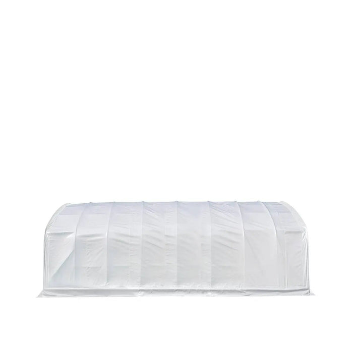 TMG Industrial 20' x 40' Straight Wall Peak Ceiling Storage Shelter with Heavy Duty 17 oz PVC Cover & Drive Through Door, TMG-ST2041V (Previously ST2040V)