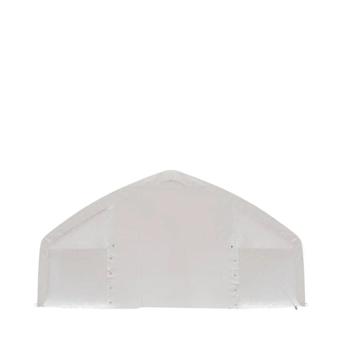 TMG Industrial 30' x 70' Straight Wall Peak Ceiling Storage Shelter with Heavy Duty 17 oz PVC Cover & Drive Through Doors, TMG-ST3070V