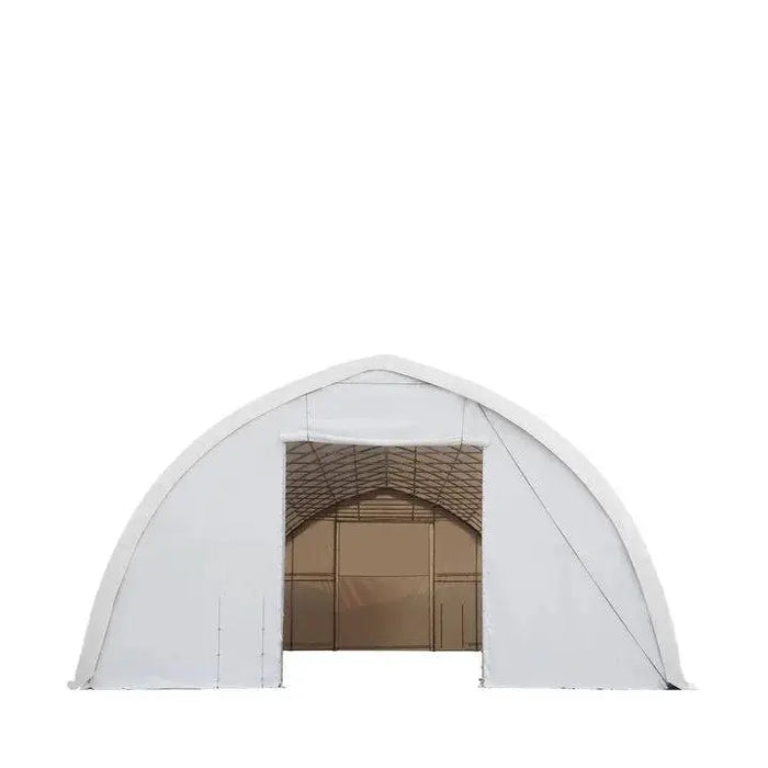 TMG-ST4061E 40' x 60' Peak Ceiling Storage Shelter, Single Truss, 11oz PE Cover, 13' W x 16' H Wide Open Door on Two End Walls
