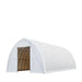 TMG-ST4061E 40' x 60' Peak Ceiling Storage Shelter, Single Truss, 11oz PE Cover, 13' W x 16' H Wide Open Door on Two End Walls