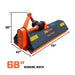 TMG Industrial 68” Flail Mower, 3-Point Hitch, 30-60 HP Tractor, PTO Drive Shaft, TMG-TFM68