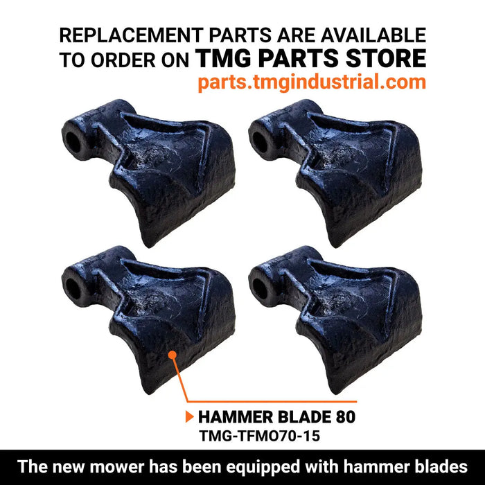 70" Ditch Bank Flail Mower, Offset Verge & Slope Cutter for Tractors 30-60 HP TMG-TFMO70 TMG Industrial