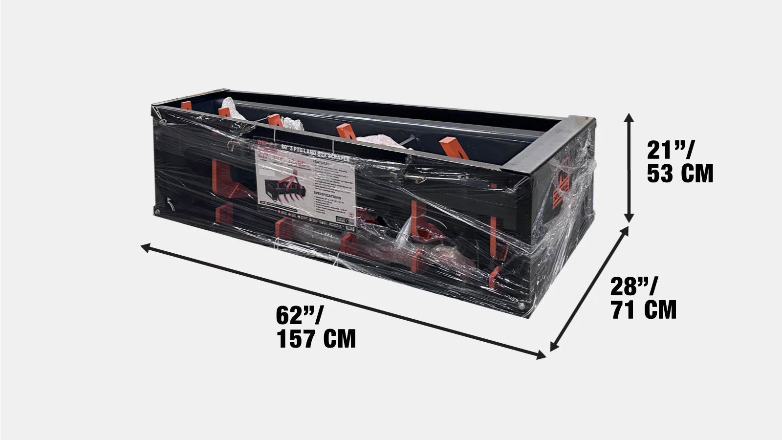 1500 mm (60″) Heavy-Duty Box Scraper Blade with Ripper Shanks, 18 - 35 HP Tractors, TMG-TLS60-shipping-info-image