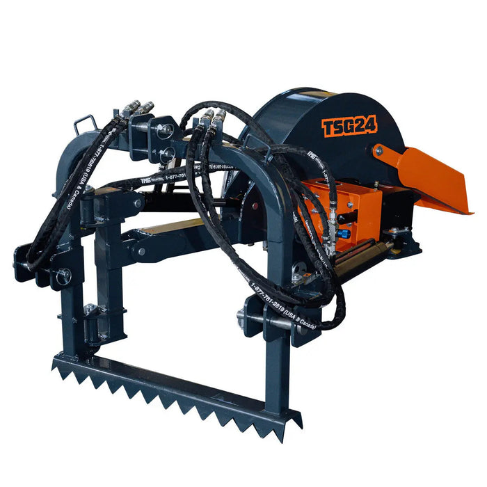 3-Point PTO Stump Grinder, 20-60 HP, Cat 1 & 2 Hookups, 12" Below & 18" Above Ground, 40° Cutting Arc, TMG-TSG24