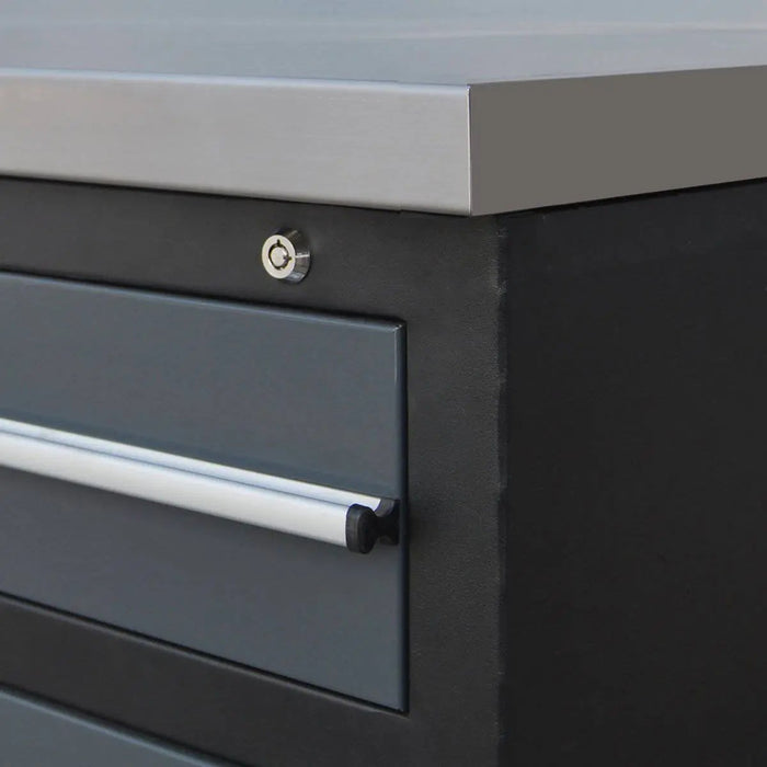 TMG Industrial Pro Series 9-FT 20 Drawer Stainless Steel Table Top Workbench, Double Slide Lockable Drawers, All-in-one Welded Frame, TMG-WB920(Previously TMG-WB20DS)