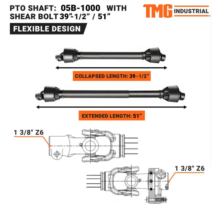 6" 3-Point Hitch Wood Chipper, Reversible/Hardened Blades, 360° Swiveling Chute, 40-80 HP Tractors, TMG-WC60 - TMG Industrial