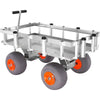 500 lbs Beach Fishing Cart, 13" PU Balloon Tires, Heavy-Duty Aluminum Frame, 6 Rod Holders, DOBA-MC500