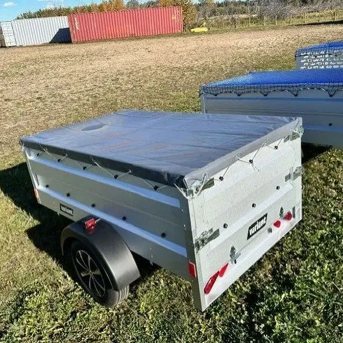 Variant 7’ Heavy Duty Utility Tilt Trailer with Extended Solid Sides & Tarp Cover, Removable Tailgate, 4.2’x7’ Tilt Bed, MFR #: S205Tilt, Made in Canada