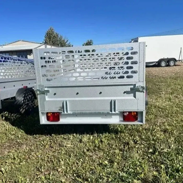 Variant 9’ Heavy Duty Utility Tilt Trailer with Ramp, 5’ x 9’ Inner Box, Mesh Side Extensions, MFR #: 754Tiltmesh, Made in Canada