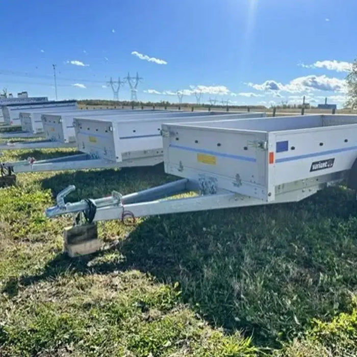 Variant 9’ Heavy Duty Utility Tilt Trailer with Ramp, 5’ x 9’ Inner Box, MFR #: 754Tilt, Made in Canada