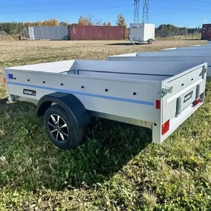 Variant 9’ Heavy Duty Utility Tilt Trailer with Ramp, 5’ x 9’ Inner Box, MFR #: 754Tilt, Made in Canada