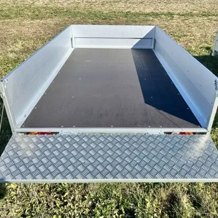 Variant 9’ Heavy Duty Utility Tilt Trailer with Ramp & Tarp Cover, 5’ x 9’ Inner Box, MFR #: 754TiltTarp, Made in Canada