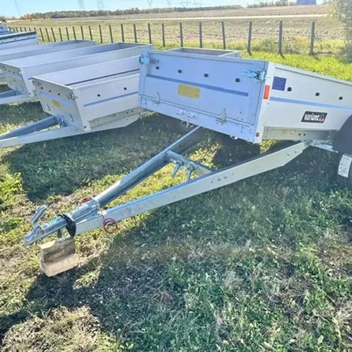 Variant 9’ Heavy Duty Utility Tilt Trailer with Ramp & Tarp Cover, 5’ x 9’ Inner Box, MFR #: 754TiltTarp, Made in Canada