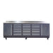 Pro Series 9-Ft 18-Drawer Workbench with Stainless Steel Top, Ball Bearing Double Slides & Casters, TMG-WB918