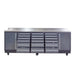 Pro Series 9-Ft 18-Drawer Workbench with Stainless Steel Top, Ball Bearing Double Slides & Casters, TMG-WB918