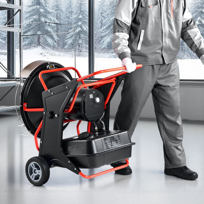 125,000 BTU Radiant Kerosene/Diesel Heater, Portable Industrial Space Heater with Adjustable Temperature & Wheels, DOBA-RH125