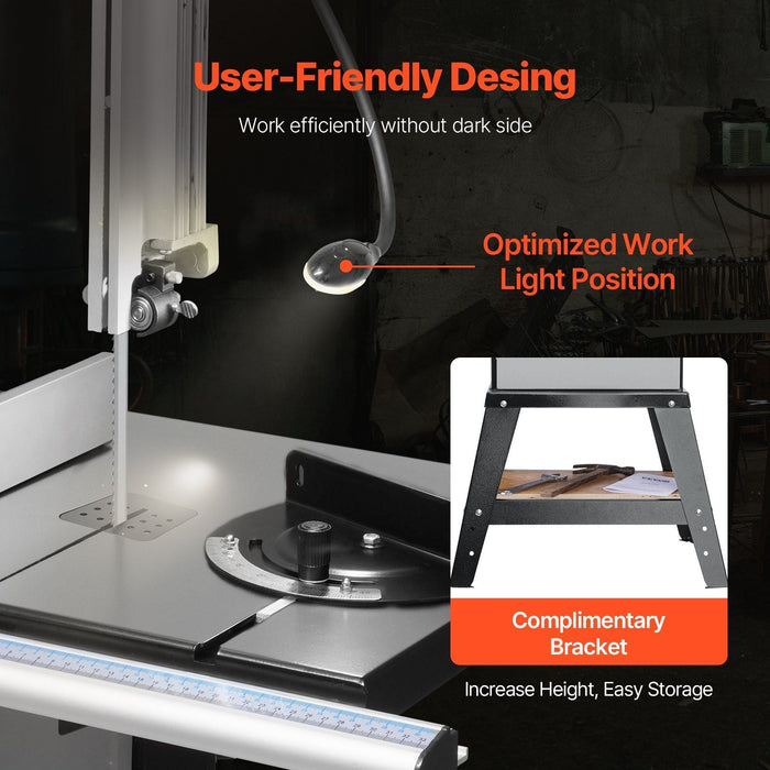 13.39" Woodworking Bandsaw, 1100W (1.5 HP) Benchtop Saw, 440–846 RPM Variable Speed, Precision Cutting for Woodworking, DOBA-BS1339