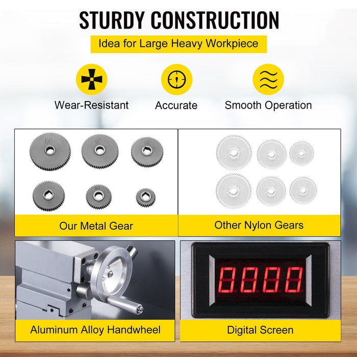 8.3" x 31.5" Metal Lathe, 2500 RPM Variable Speed, 850W Brushless Motor, Precision Mini Lathe for Metalworking, DOBA-ML8315