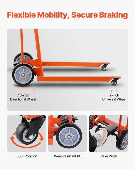 330 lbs Material Lift Winch Stacker, Pallet Truck Dolly, 42.9 in Max Lift, DOBA-LWS330