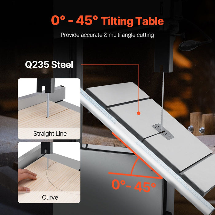 13.39" Woodworking Bandsaw, 1100W (1.5 HP) Benchtop Saw, 440–846 RPM Variable Speed, Precision Cutting for Woodworking, DOBA-BS1339