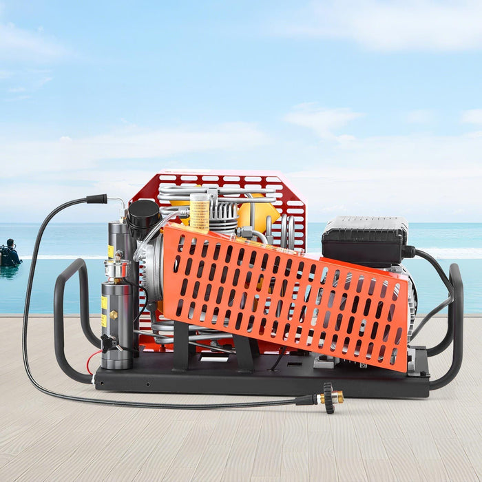 4500 PSI (30 MPa) PCP Air Compressor, 60 L/min Four-Cylinder, Auto Stop with Fan Cooling System, for Scuba Tanks & Paintball, DOBA-PCP4500