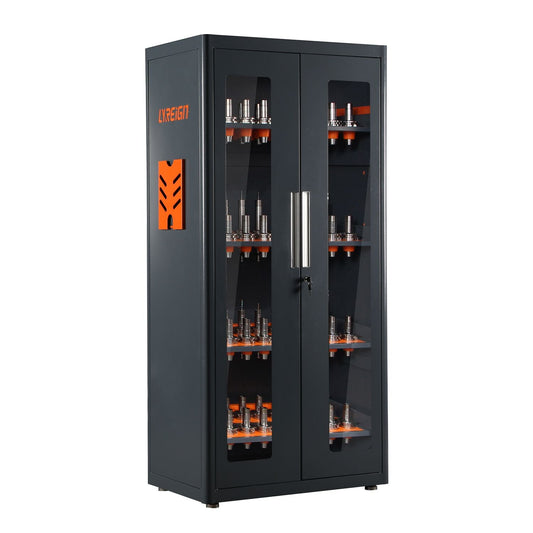 120 Piece Tool Holder Storage Cabinet, Designed for CNC worker, Lockable door, DOBA-THC120