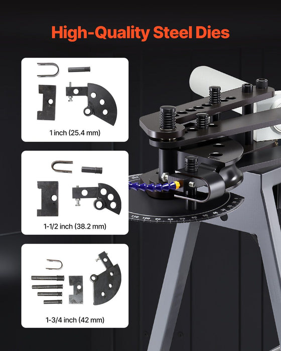 750W Electric Tube Bending Machine, Hydraulic Pipe Bender with 6L Cylinder, Heavy-Duty Tubing Forming Tool, DOBA-TB750