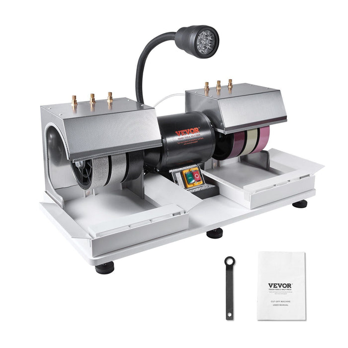 6" Cabbing Machine, 1/4HP 1800 RPM Lapidary Grinder Polisher, Lamp & Water Pump Included, Gem and Stone Faceting Machine, DOBA-CM6