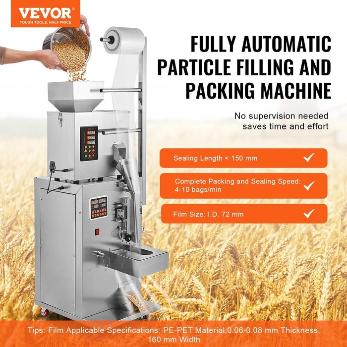 Automatic Particle Packaging Machine, 1–100 g (0.002–0.22 lbs) Filling Range, Multi-Function Pouch Powder Weighing & Packing System for Tea, Seeds, Grains & Flour, DOBA-PM100