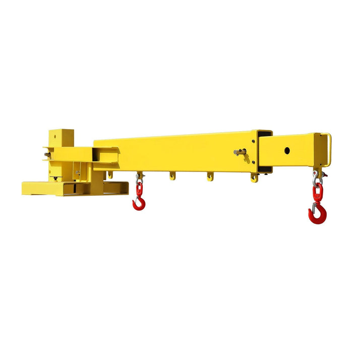 6000 lbs Adjustable Forklift Jib Boom Crane, Mobile Forklift Crane with 2 Hooks, Heavy-Duty Lifting Attachment, DOBA-FJ6000