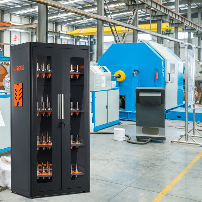 120 Piece Tool Holder Storage Cabinet, Designed for CNC worker, Lockable door, DOBA-THC120