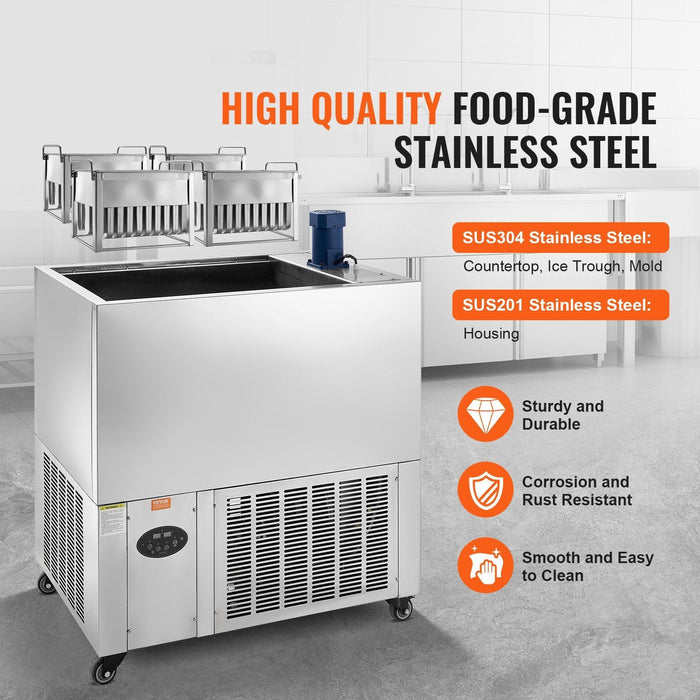120 PCS Commercial Popsicle Machine, 4-Mold Ice Pops Making Set, Heavy-Duty Stainless Steel Freezing Unit, DOBA-PM120