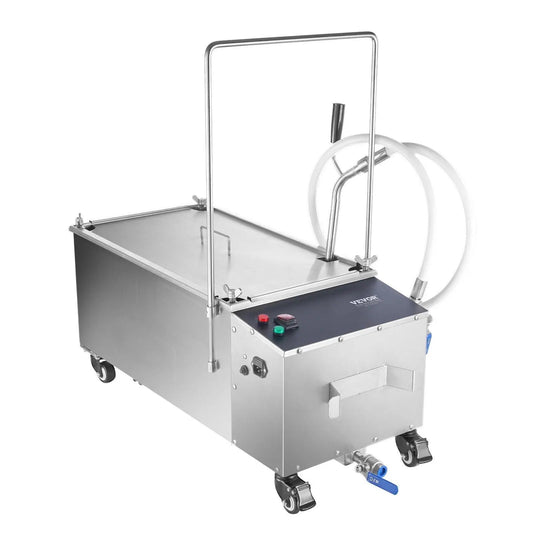 55L Mobile Fryer Filter, 10 L/min Filtration Speed, Swivel Wheels, Oil Hose for Restaurant Use, DOBA-FF55