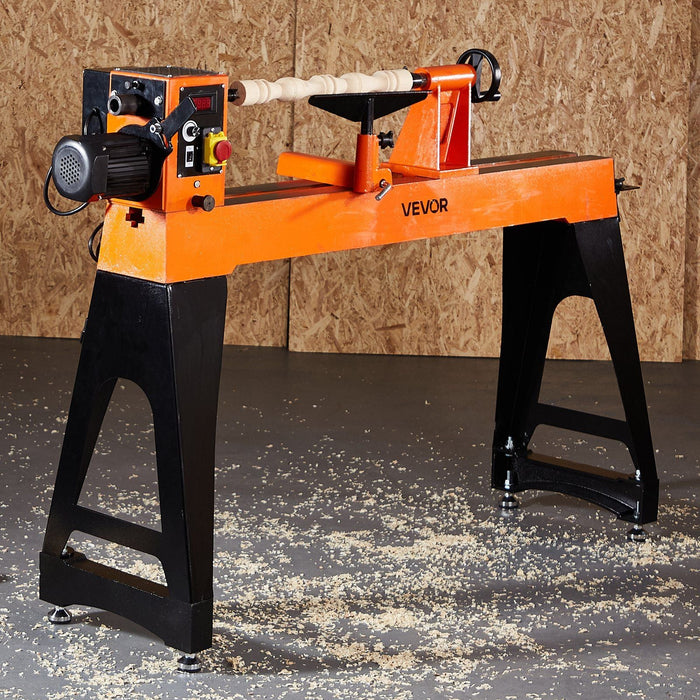 16" x 40" Woodworking Lathe, 1.5 HP Brushless Motor, 0–3200 RPM Variable Speed, Cast Iron Body with Tool Rest, DOBA-WL1640