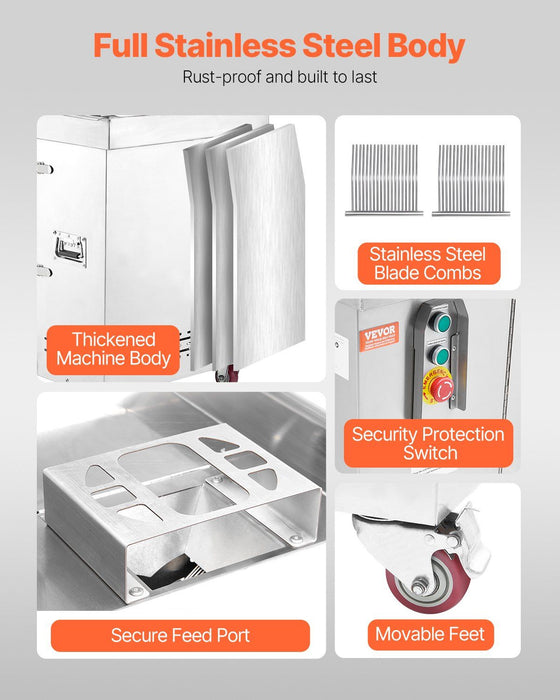 1100W Meat Cutter Machine, 1102 lb/h Capacity, 5 mm Stainless Steel Blades, Commercial Electric Meat Slicer, DOBA-MC1100