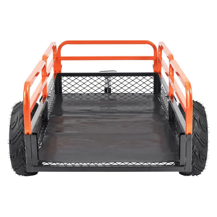 1500 lbs Steel Dump Trailer, 15 Cu. Ft Capacity, Removable Sides, Tow Behind for Mowers/Tractors/ATV, DOBA-DT1500