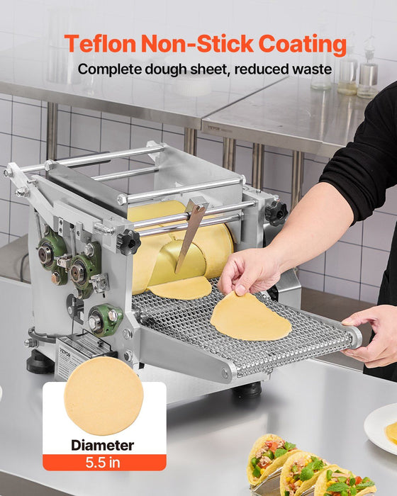 Electric Tortilla Maker, Automatic Corn Tortilla Machine, 5.5" Diameter Cooking Plates, DOBA-TM55