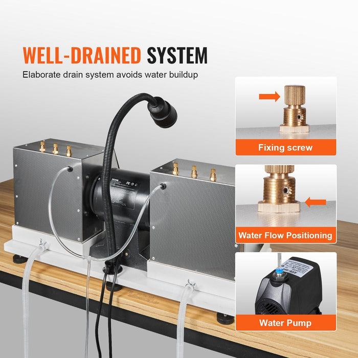 6" Cabbing Machine, 1/4HP 1800 RPM Lapidary Grinder Polisher, Lamp & Water Pump Included, Gem and Stone Faceting Machine, DOBA-CM6