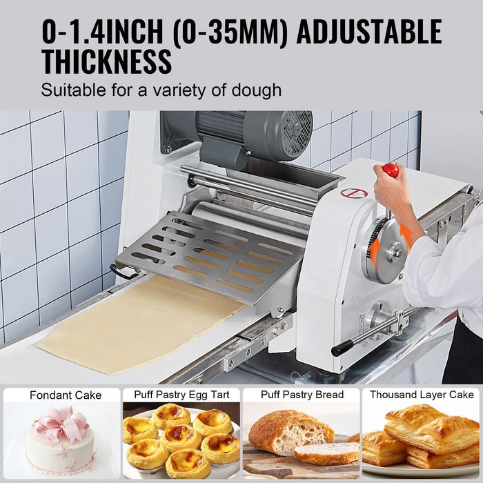 15.7" Commercial Electric Dough Sheeter, Dough Roller Pastry Press Machine for Bakeries & Restaurants, DOBA-DS157