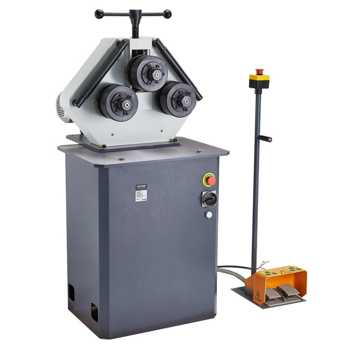 750W Electric Roll Bending Machine, 3-Roller Pipe Bender with 180° Max Bending Angle, Reversible Foot Switch, 220V 3-Phase, DOBA-RB750
